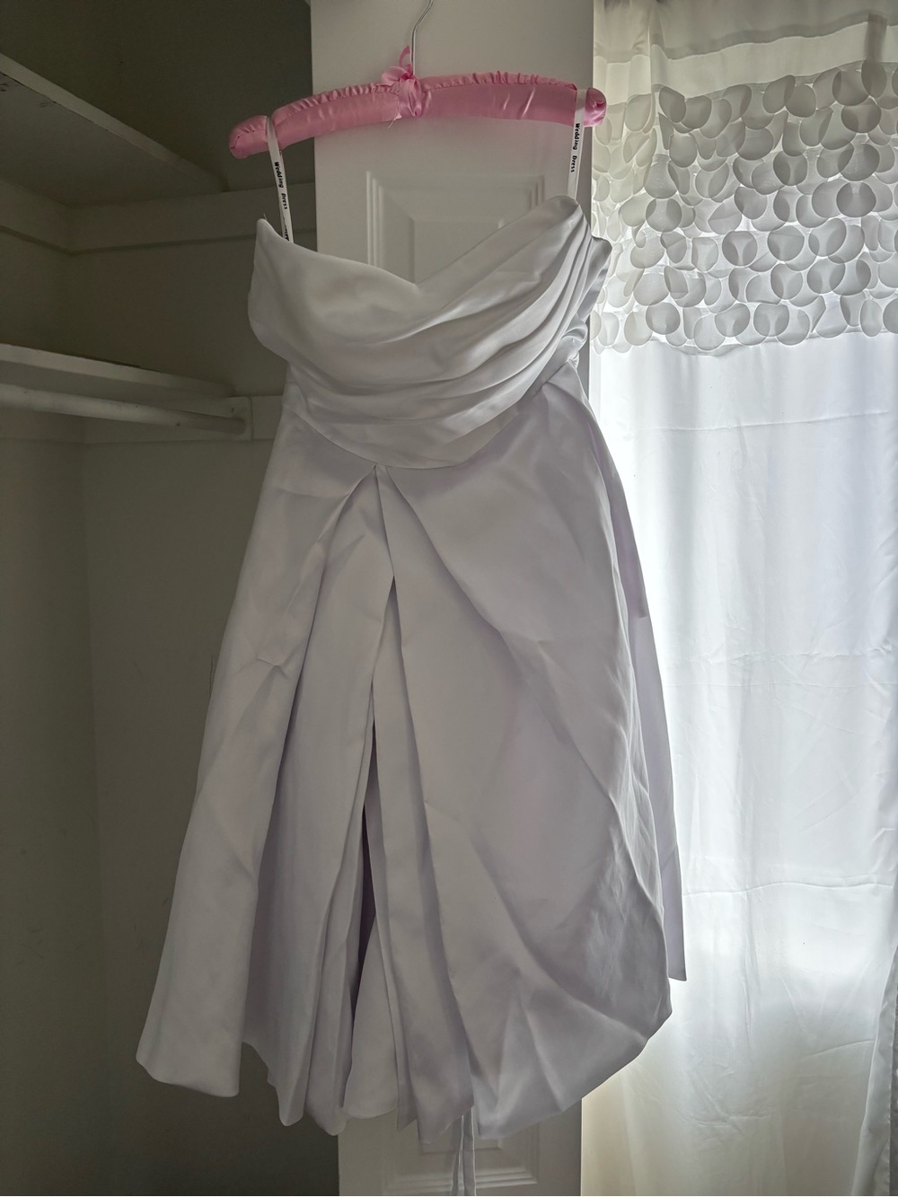 Elegant White Wedding Dress with Draped Waist